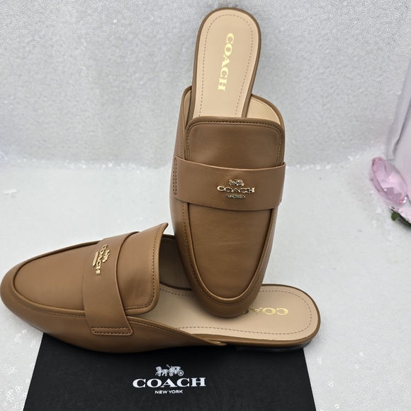 Coach Samie Classic Slide Leather Slip-on Casual Neutral Women's sz 10 - Picture 1 of 12